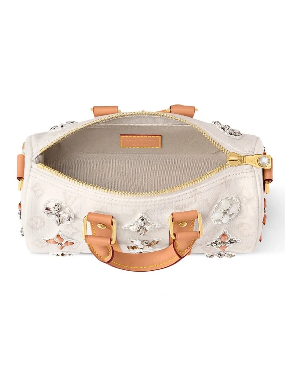 NEW *RARE* Louis Vuitton Keepall Bandoulière 25 Off-White Denim Seashell